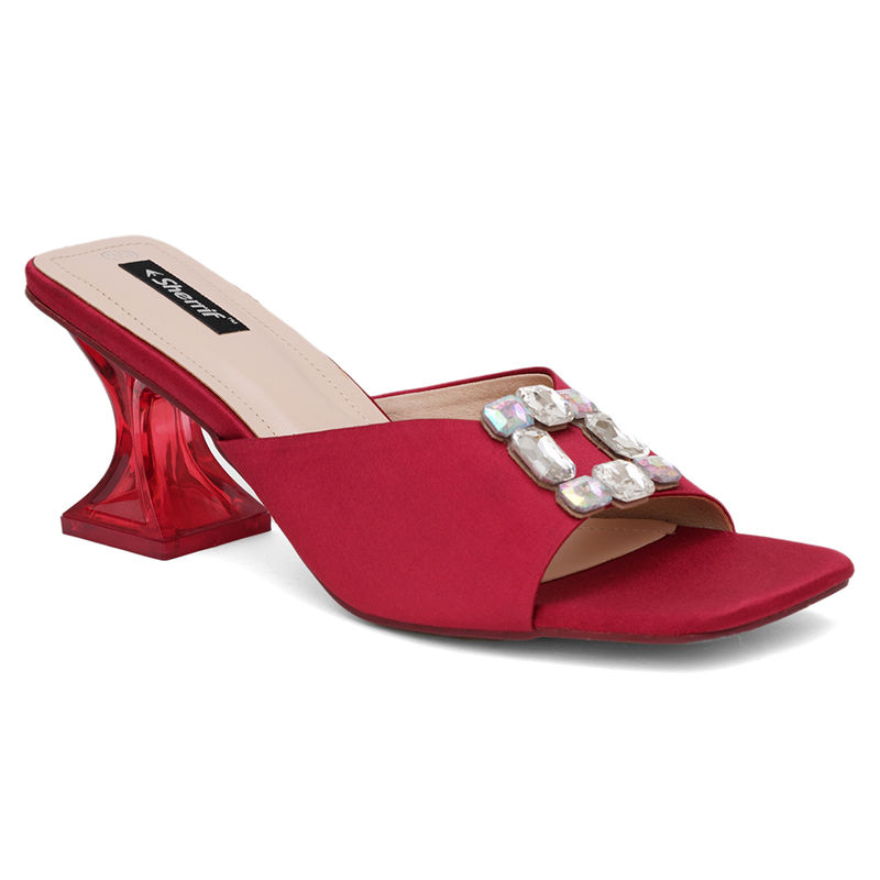 Sherrif Shoes Womens Maroon Color Heels (EURO 40)