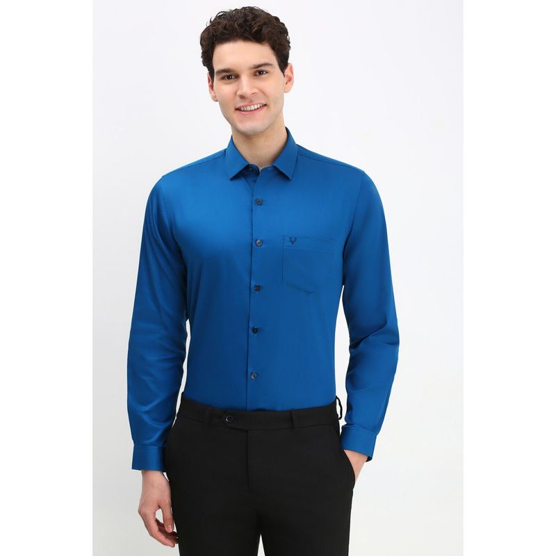 Allen Solly Men Blue Slim Fit Solid Full Sleeves Formal Shirt (39)