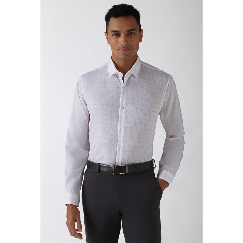 Peter England Men White Slim Fit Formal Shirt (40)