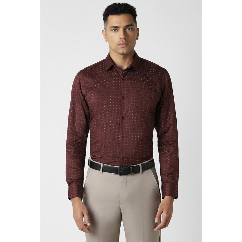 Peter England Men Brown Slim Fit Formal Shirt (39)