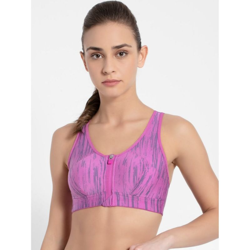 Jockey Mi02 Women Wirefree Padded Full Coverage Racer Back Front Zipper