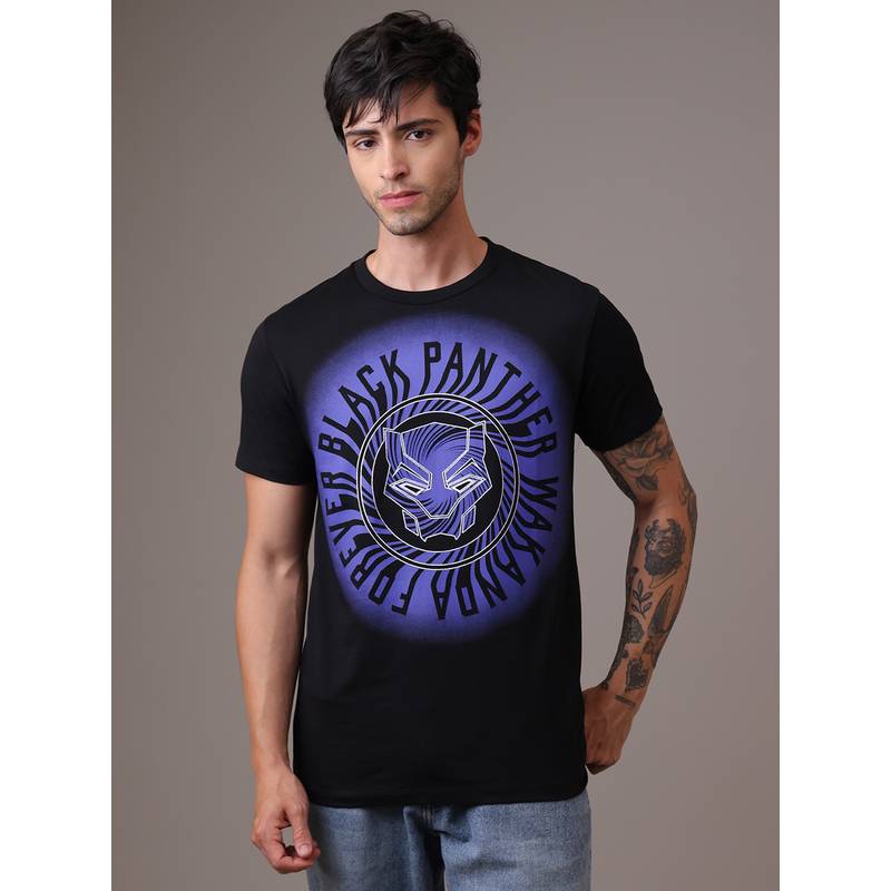 Free Authority Official Marvel Comics Black Panther Wakanda Forever Men's T-Shirt (S)