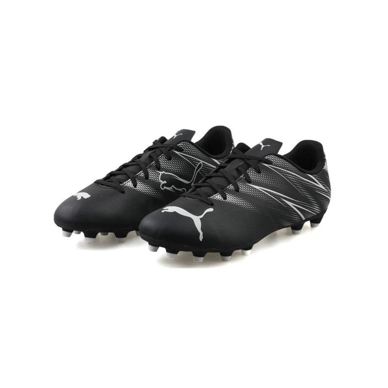 Puma ATTACANTO FG/AG Black-Silver Mist Football Shoes (UK 10)