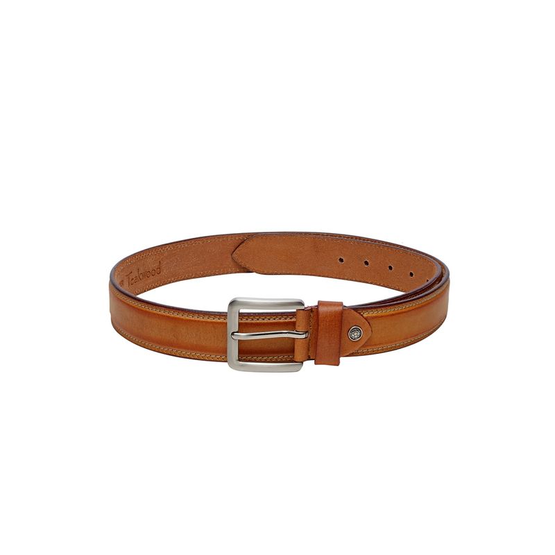 Teakwood Leathers Men Tan Brown Solid Leather Belt - 44