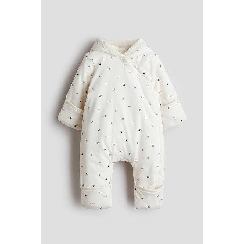 H&M Unisex White Padded pramsuit (1-2 Months)