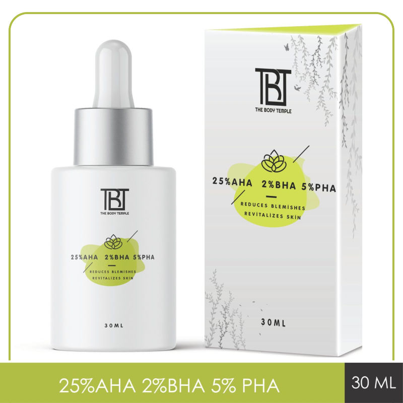 The Body Temple 25% AHA + 2% BHA & 5% PHA Peeling Solution for Face