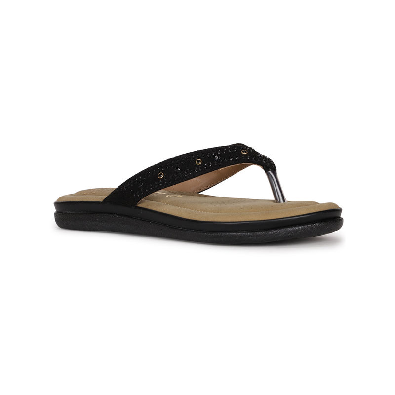 Bata Textured Black Flats (UK 5)