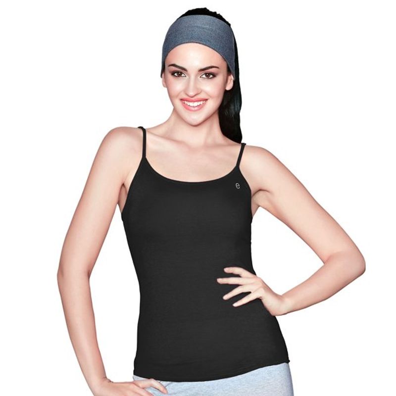 Enamor Fabulous Inners E001 Stretch Cotton Camisole - Black (L) - E001