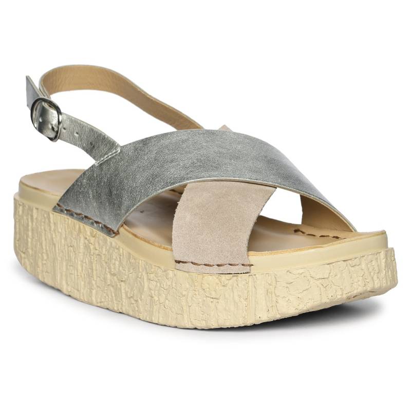 El Naturalista Silver Platform Pair Of Sandals (EURO 36)