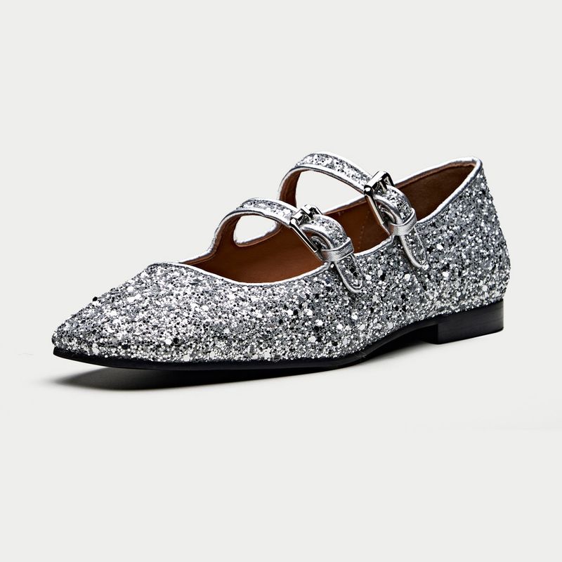 Oroh Silver Low Top Pair Of Ballerinas (EURO 36)