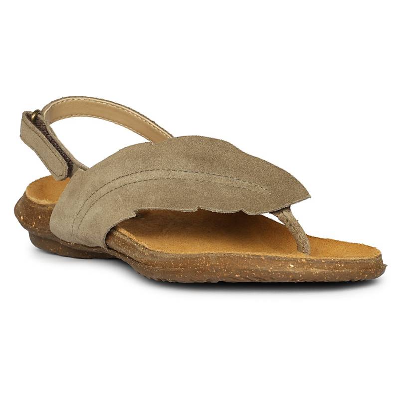 El Naturalista Taupe Platform Pair Of Sandals (EURO 36)