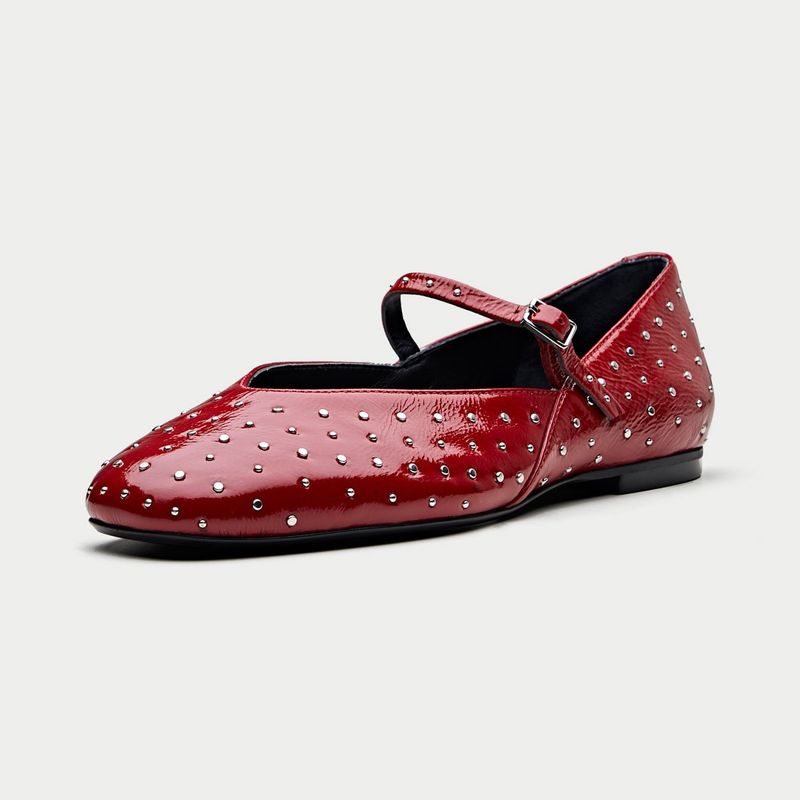 Oroh Red Low Top Pair Of Ballerinas (EURO 38)