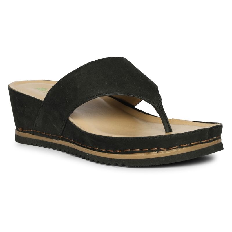 El Naturalista Black Wedge Pair Of Sandals (EURO 37)