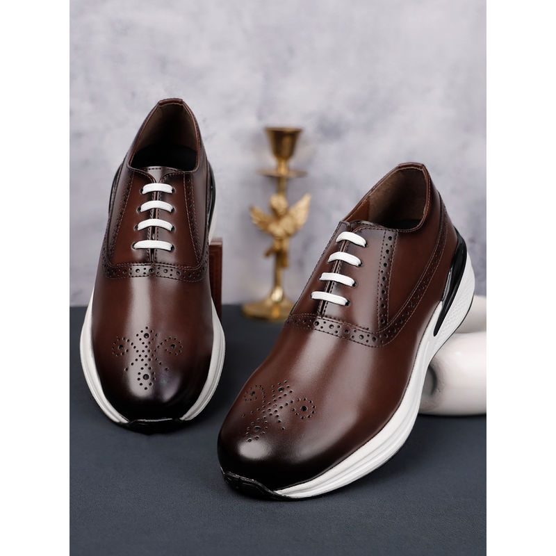 Louis Stitch Men's American Tan Leatherette Fashion Sneakers (UK 8)