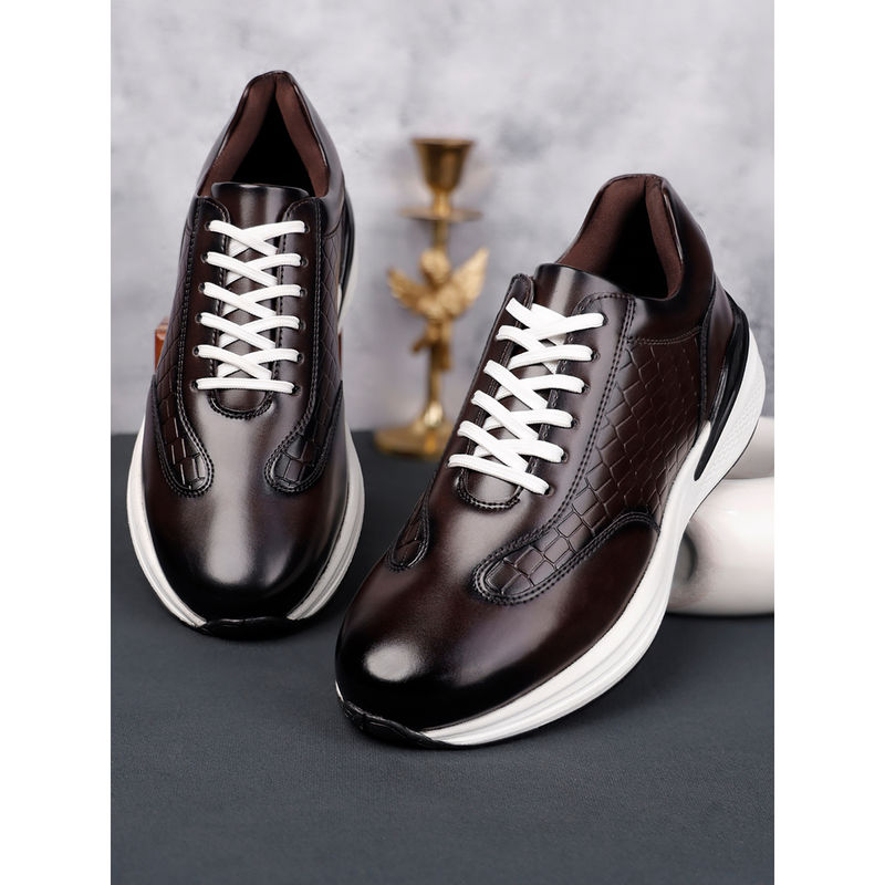 Louis Stitch Men's Mexican Brown Leatherette Fashion Sneakers (UK 6)