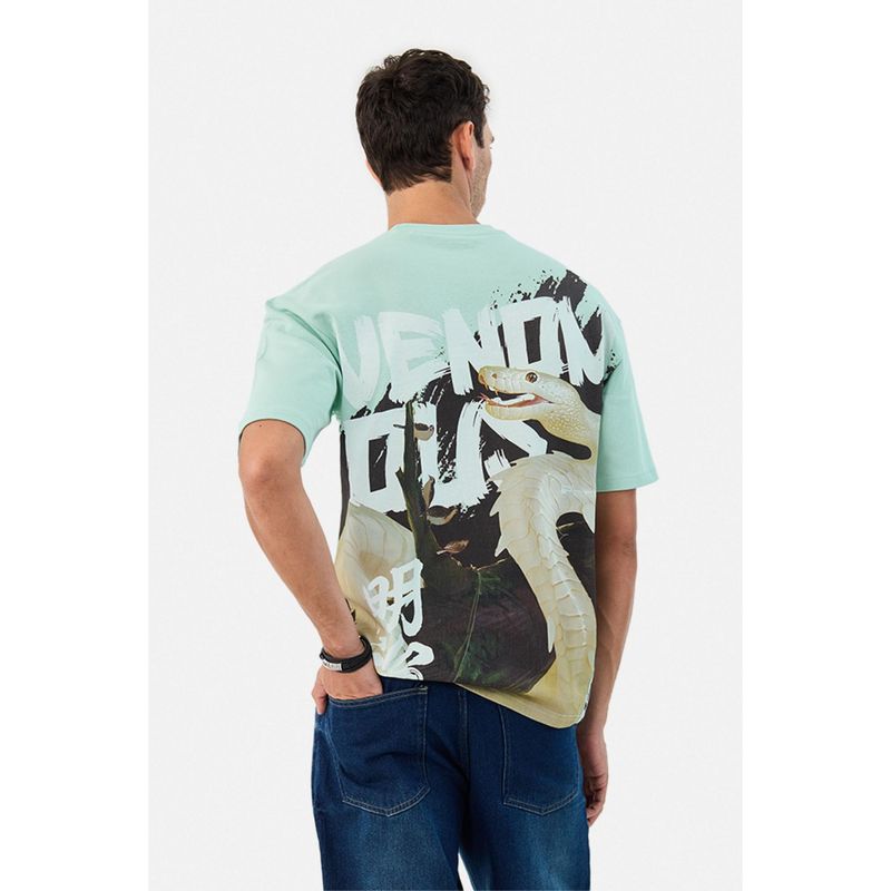 Snitch Mint Green Graphic Printed Half Sleeves Casual T-shirt (XS)