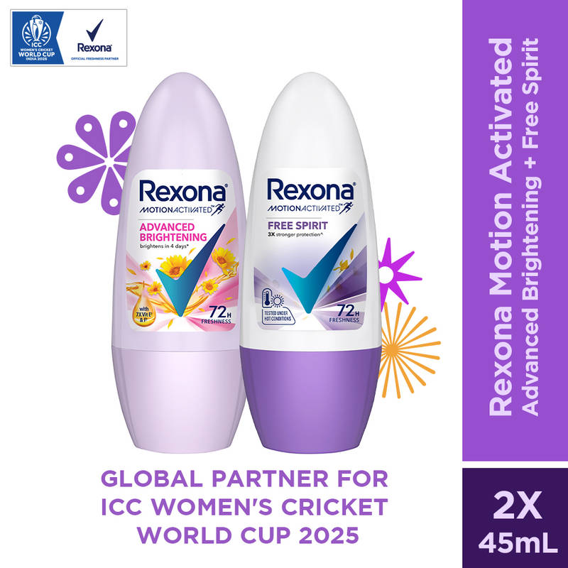 Rexona Advanced Brightening + Free Spirit Roll-On Deodorant Combo