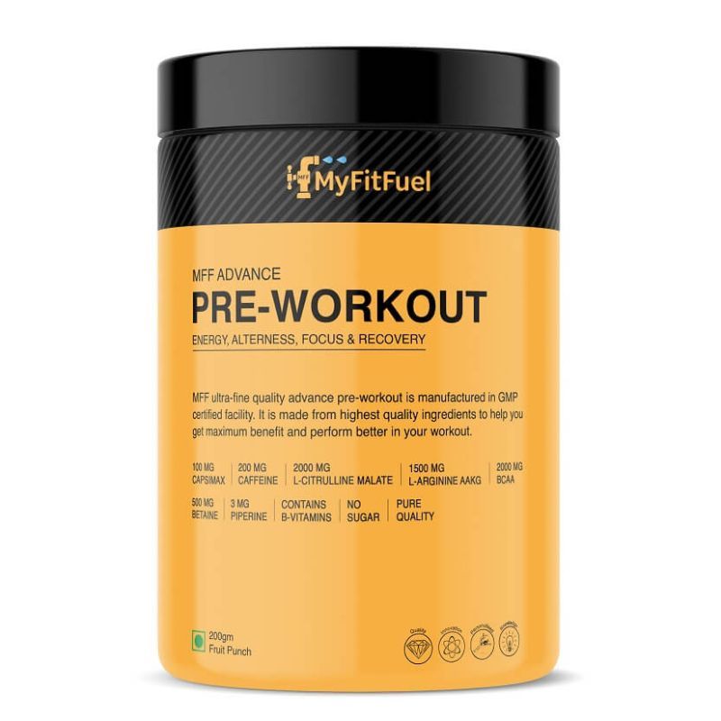 MyFitFuel Advance Pre-workout With BCAA, Caffeine, Citrulline, Arginine AAKG, Fruit Punch (200g)