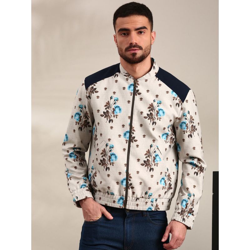 MAYANK MODI Off-White Printed Bomber Jacket (S)