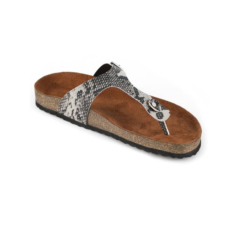 MOZAFIA Women Grey Printed Sandals (UK 4)