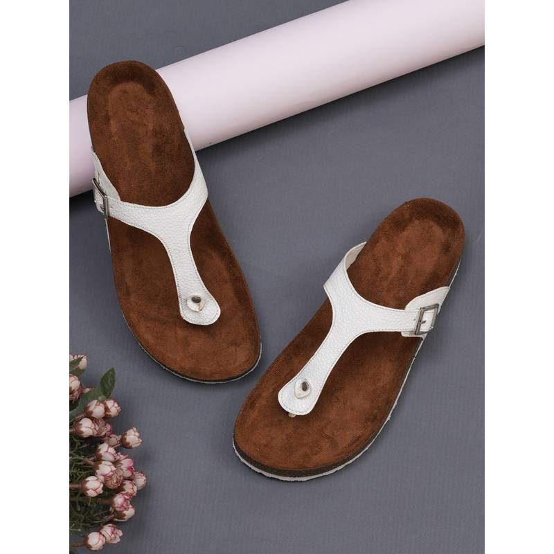 MOZAFIA Women White Snowdrop Sandals (UK 6)