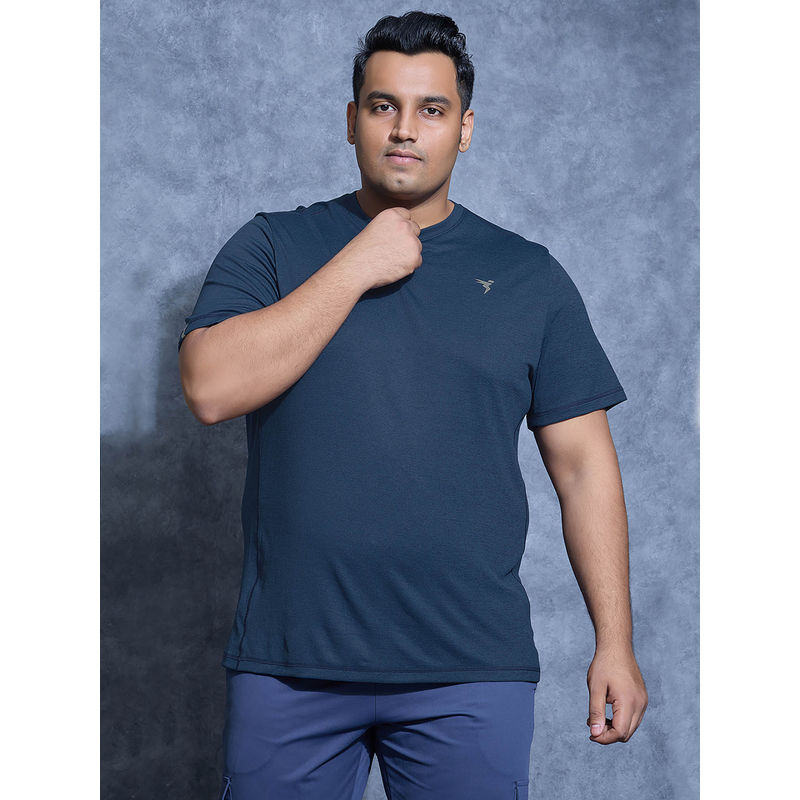 Technosport Men Navy Blue Solid Sports T-Shirt (4XL)