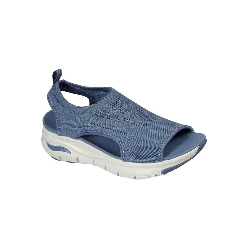 SKECHERS Grey Mesh Rubber Women Sandals (UK 5)