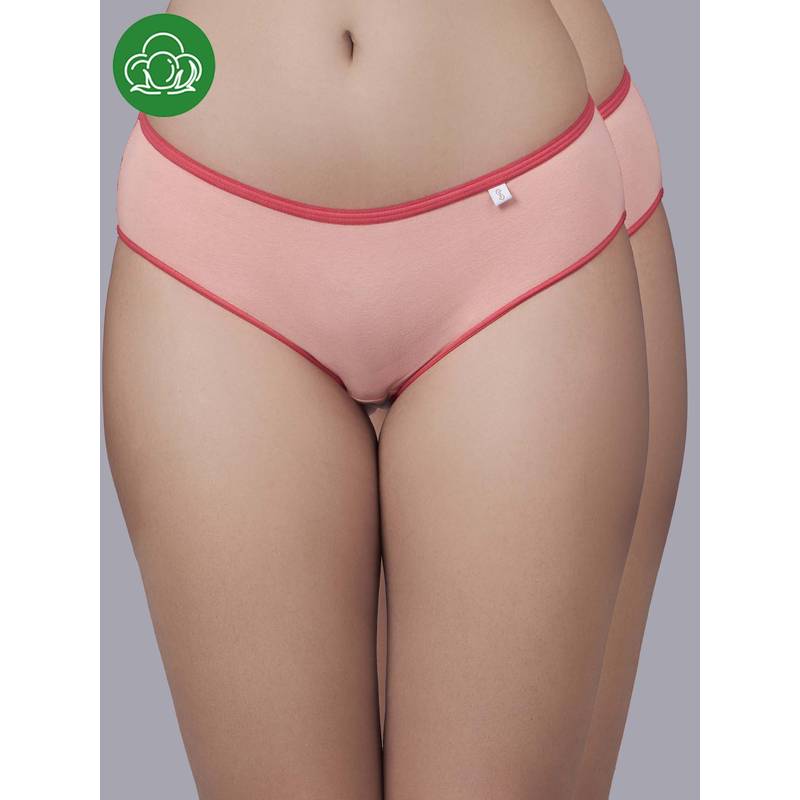 Inner Sense Pink Solid Bamboo Fibre Regular Bikini Panty (Pack of 2) (S)