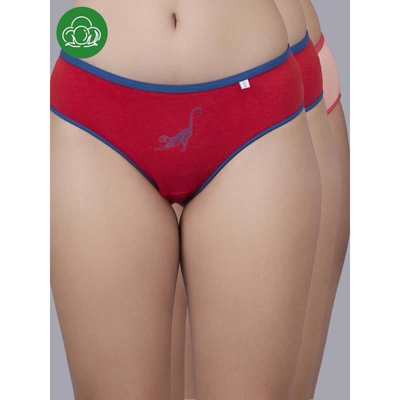 Inner Sense Multi-Color Solid Bamboo Fibre Regular Bikini Panty (Pack of 2) (S)