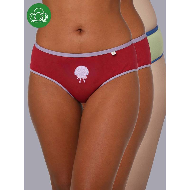 Inner Sense Multi-Color Solid Bamboo Fibre Regular Bikini Panty (Pack of 3) (S)
