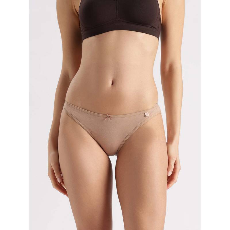 Jockey Ss02 Super Combed Cotton Elastane Low Waist Bikini Beige (M)
