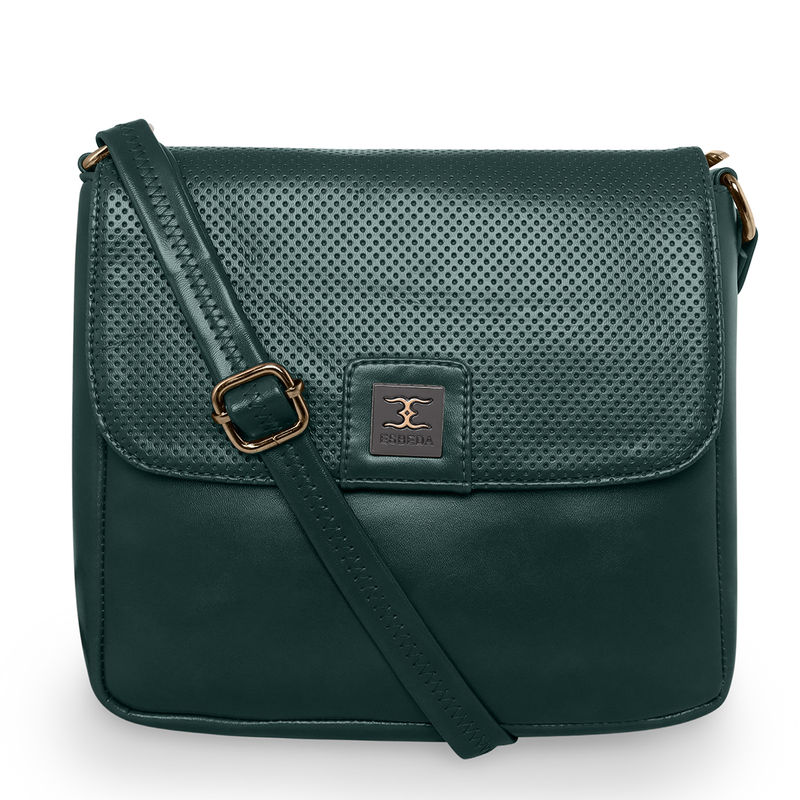 ESBEDA Pista Green Color Tiny Dot Texture Sling Bag For Women