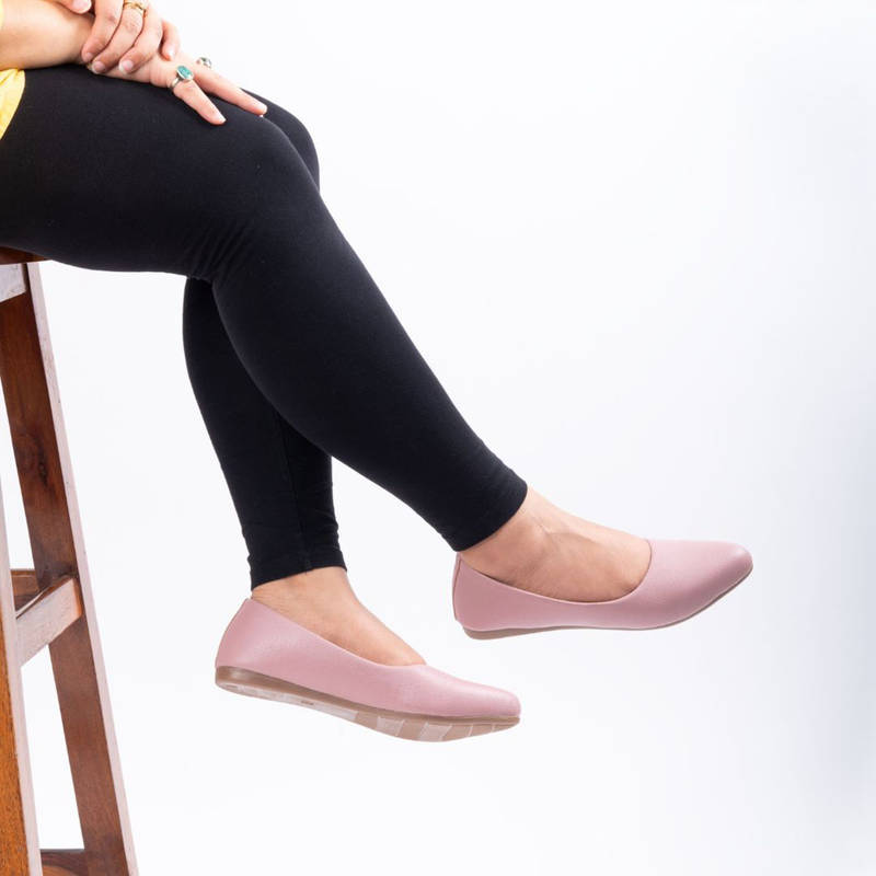 YASSIO Pink Womens Solid Everyday Wear Ballerina (EURO 36)