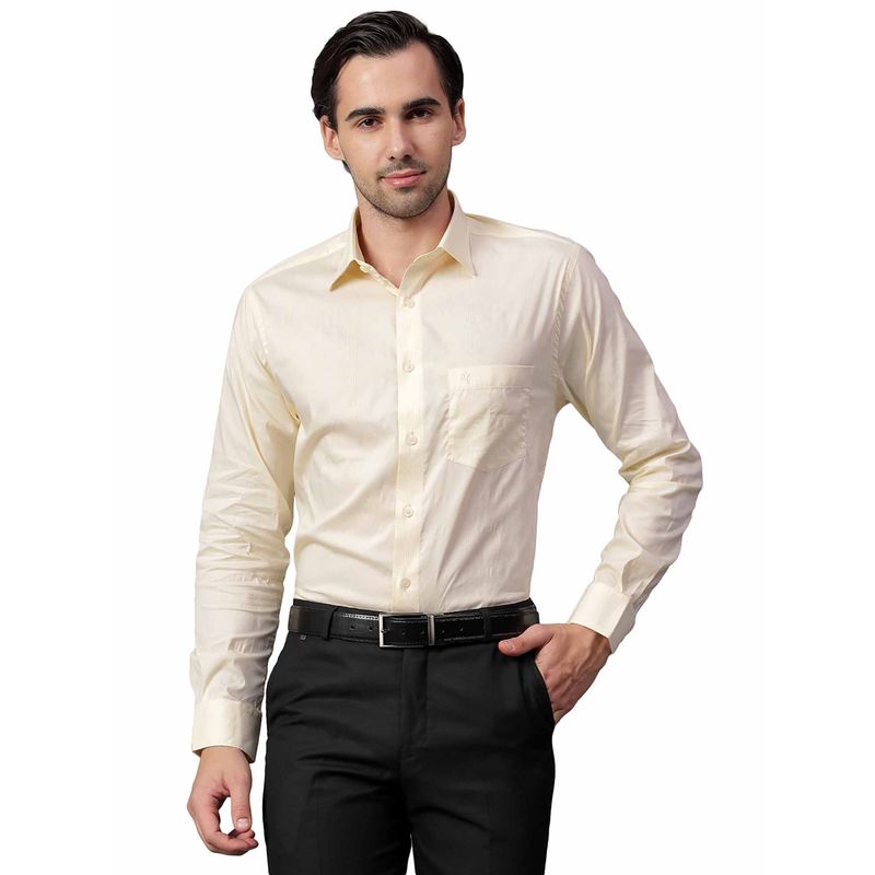 Cantabil Men Yellow Full Sleeves Formal Shirt (38)