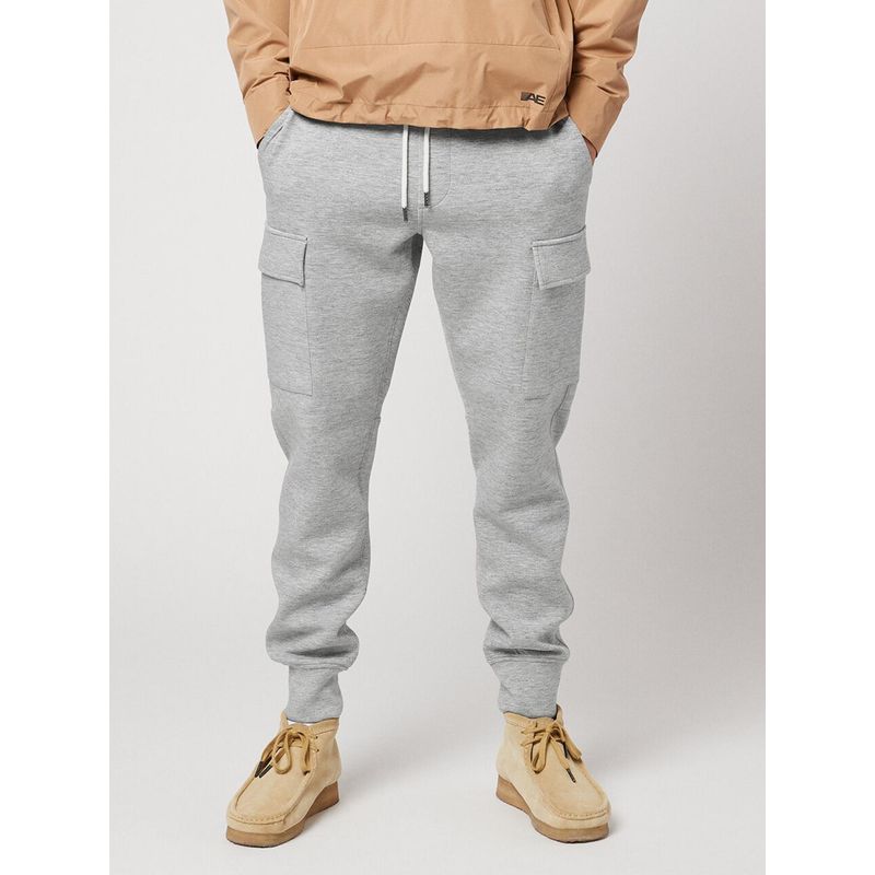American Eagle Men Grey Solid Cargo Pocket Joggers (L)