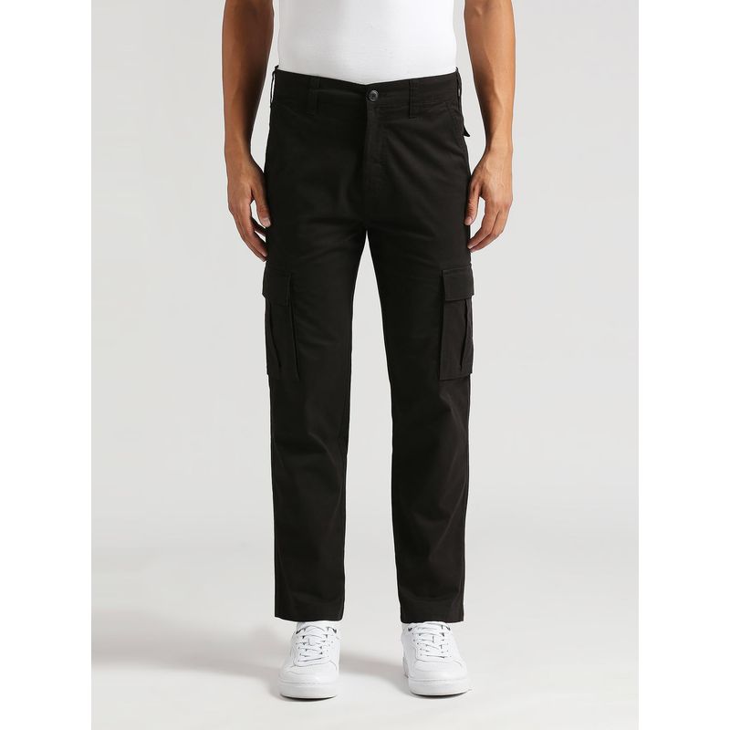 Pepe Jeans Black Mid Waist Madrid Fit Cargo Pant (40)