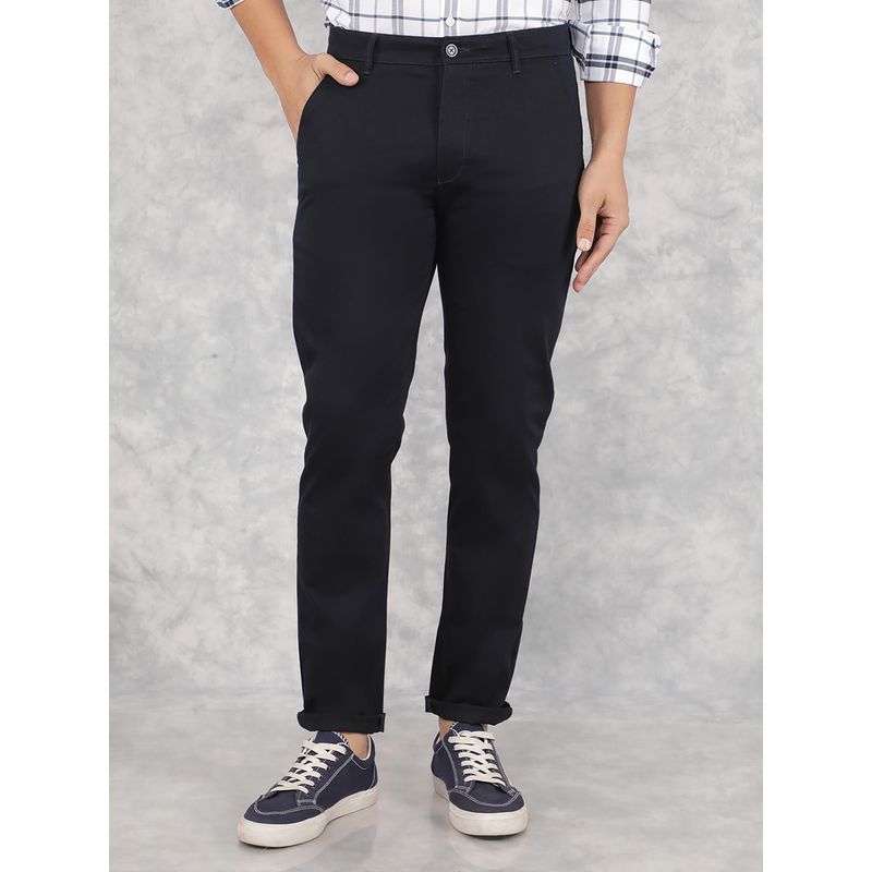 CRIMSOUNE CLUB Mens Navy Blue Solid Chinos (30)
