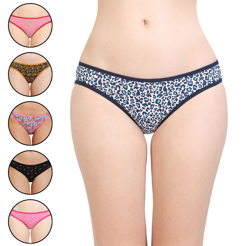 Bodycare Pack Of 6 Printed Bikini Briefs Deluxe Panties In Assorted Color -  E9700-6pcs-a, E9700-6pcs-a