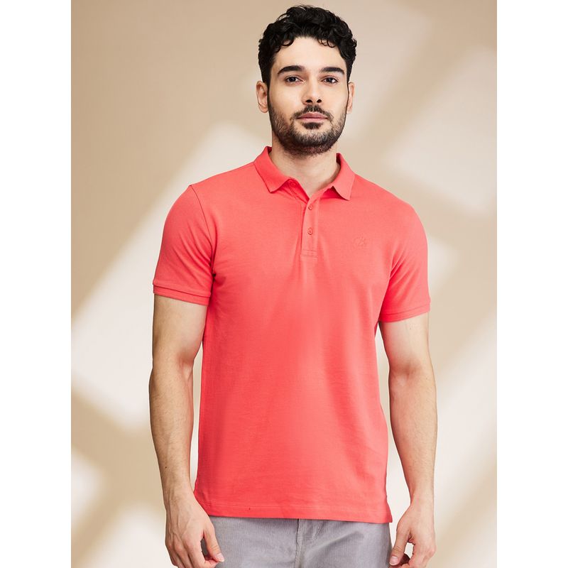 Being Human Garments Men's Collar Neck Coral Polo T-Shirt (M)