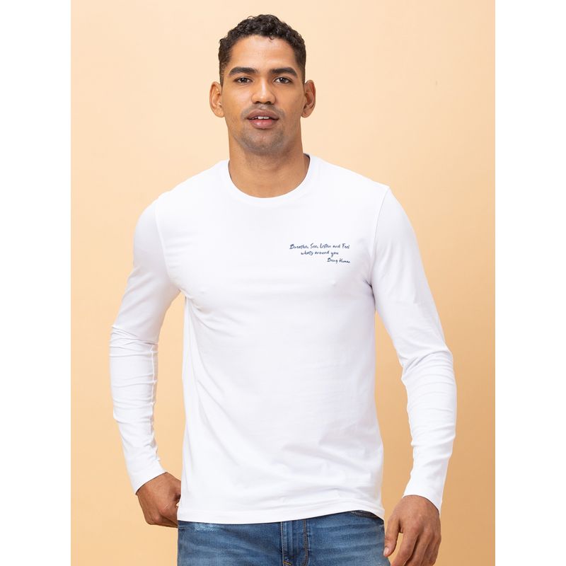 Being Human Garments Men's Crew Neck White T-Shirt (3XL)
