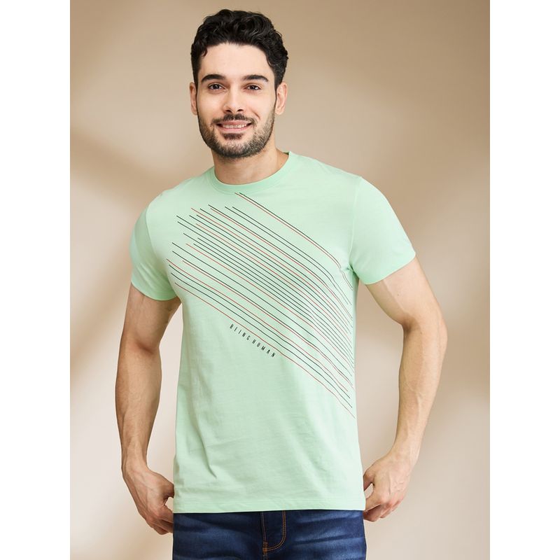 Light Blue Regular Fit Men's Short Sleeves T-Shirt by Being Human Clothing (XL)