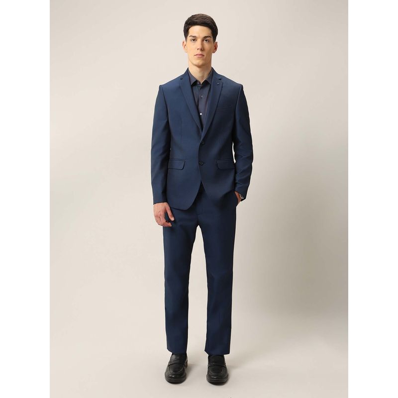 Arrow Mens Tailored Fit Dobby Ceremony Navy Blue Suit Set (38)