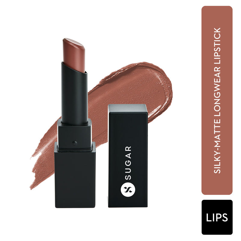 SUGAR Nothing Else Matter Longwear Lipstick - 15 Beige Turner (Nude Brown, Peach Brown)