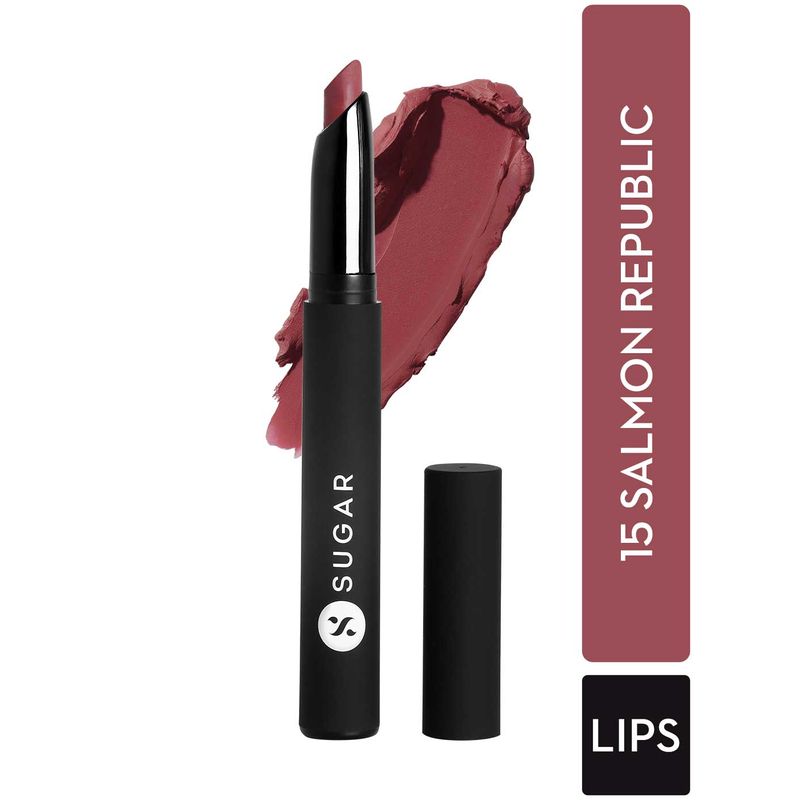 SUGAR Matte Attack Transferproof Lipstick - 15 Salmon Republic (Deep Salmon Pink)