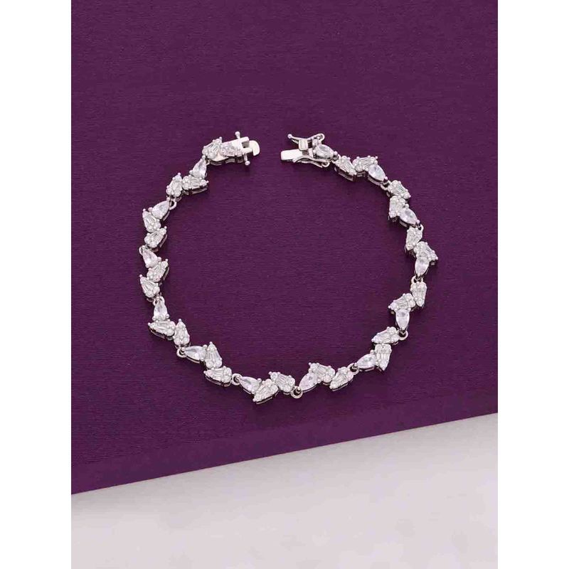 Buy Kai Jewel Trendy Leaf Silver Tennis Bracelet - Silver Online
