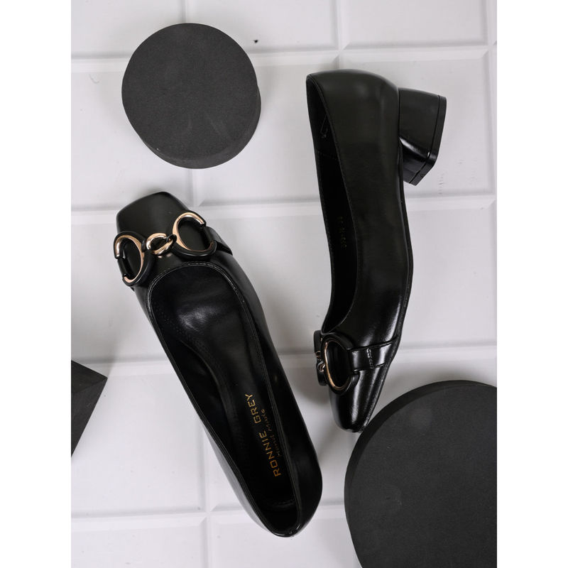 Ronnie Grey Women Black Solid Ballerinas (EURO 36)