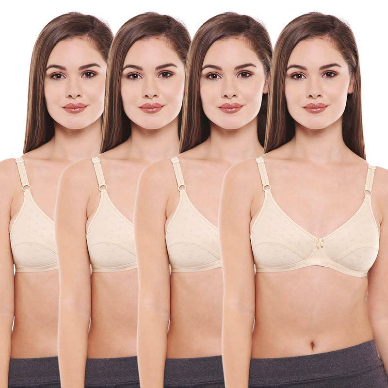 Bodycare Pack Of 4 Full Coverage Bra - Nude (34B)