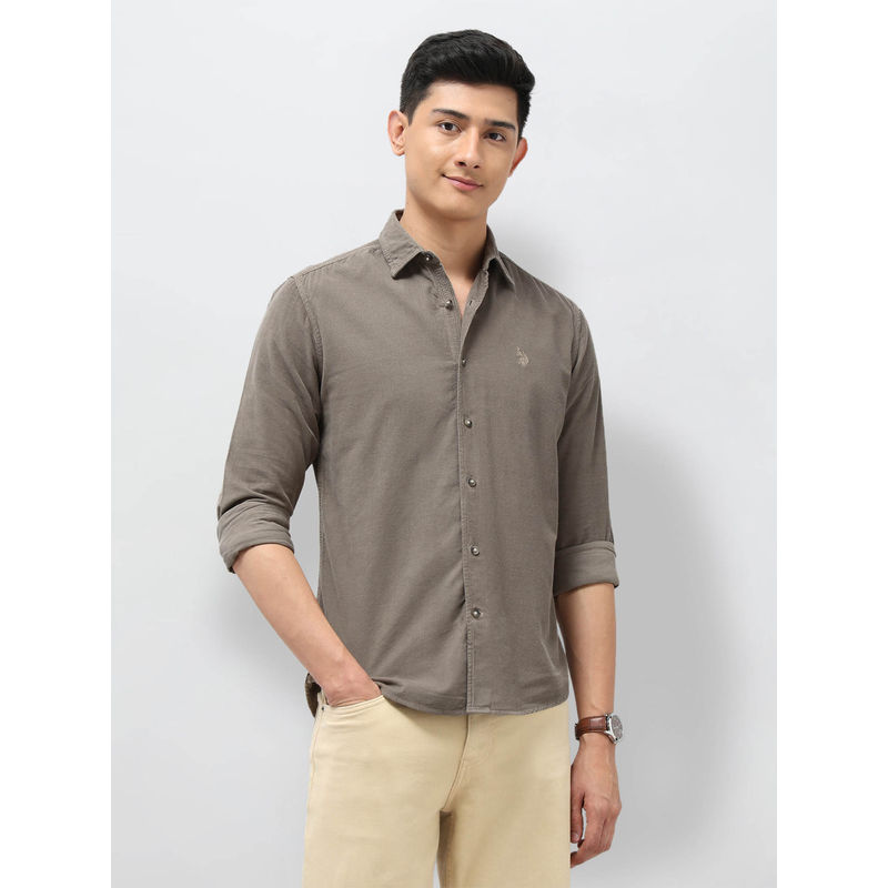 U.S. Polo Assn. Denim Co. Men Pure Cotton Corduroy Shirt (48)