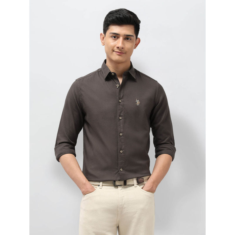 U.S. Polo Assn. Denim Co. Men Twill Pure Cotton Shirt (42)