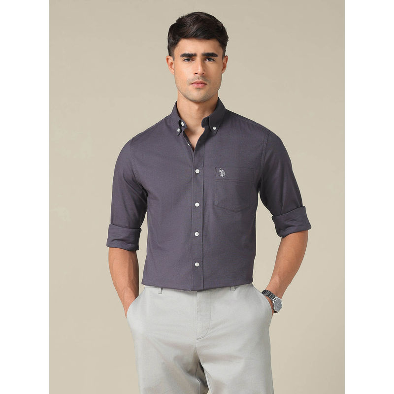 U.S. POLO ASSN. U.S.Polo Association Men Tailored Fit Dobby Shirt (42)